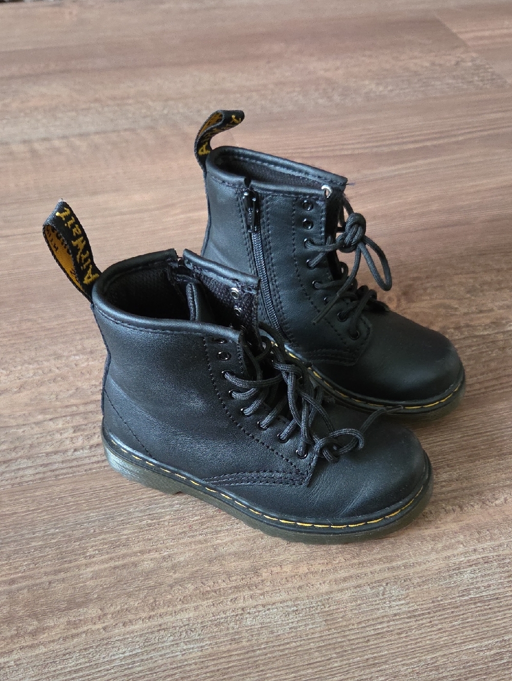 Dr. Martens Style Black Leather Lace-Up Combat Boots